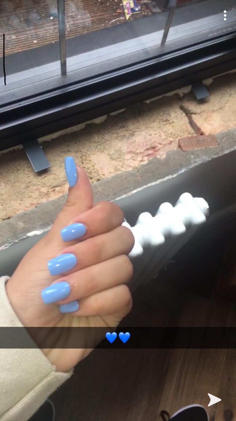 Pastel Blue Summer Acrylics, Blue Nails, Square Tip Nails, Sky Blue Nails, Bromley, Photo Party London