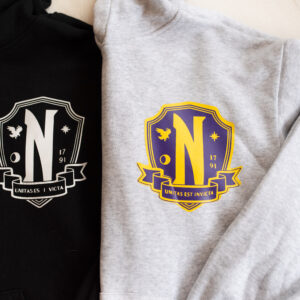 Nevermore, Wednesday, Photo Party London, Black Hoody, Grey Hoody, Purple yellow logo